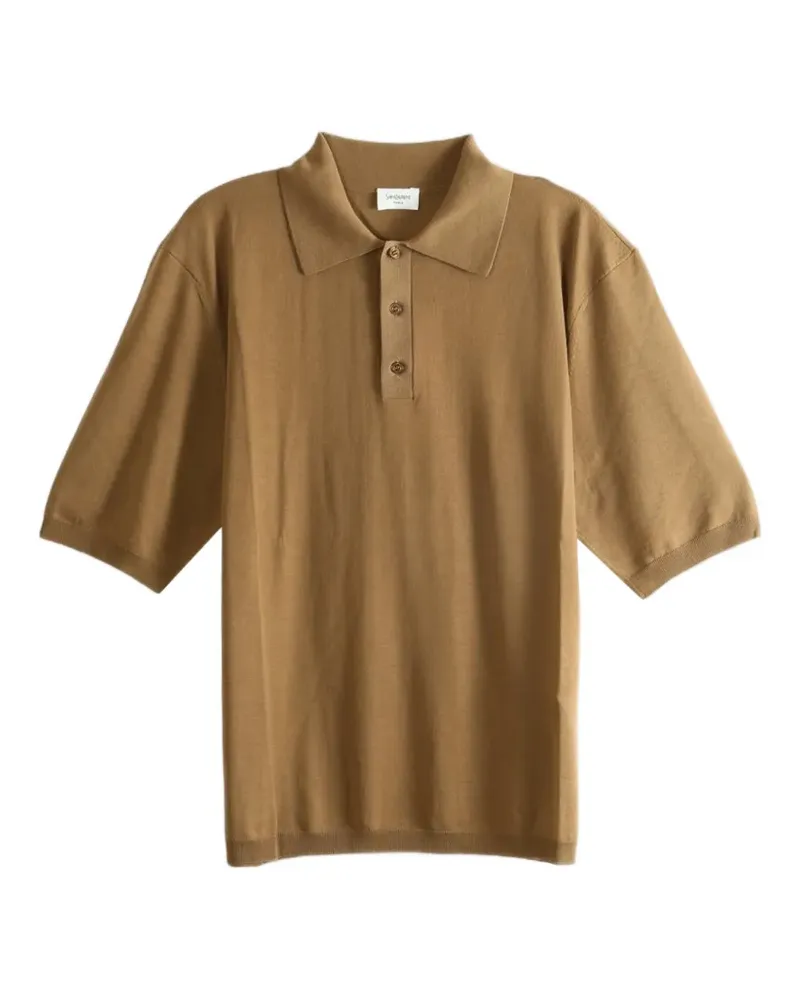 Saint Laurent Poloshirt mit kurzen Ärmeln - Braun Braun