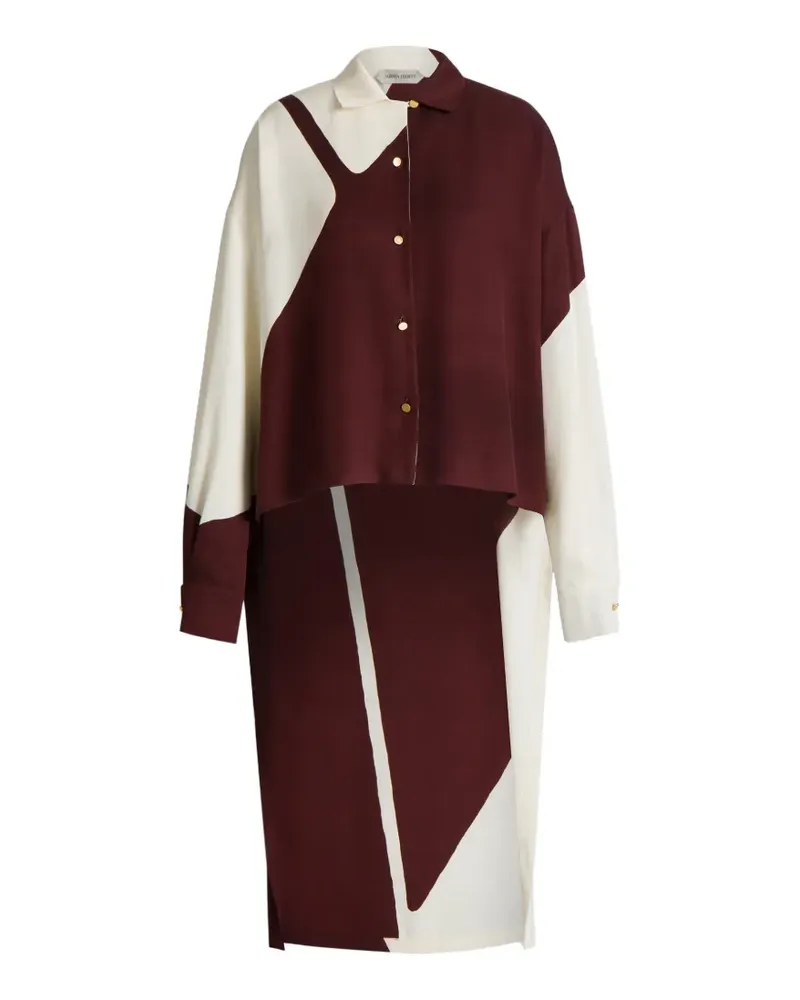 Alberta Ferretti Hemd in Colour-Block-Optik - Braun Braun