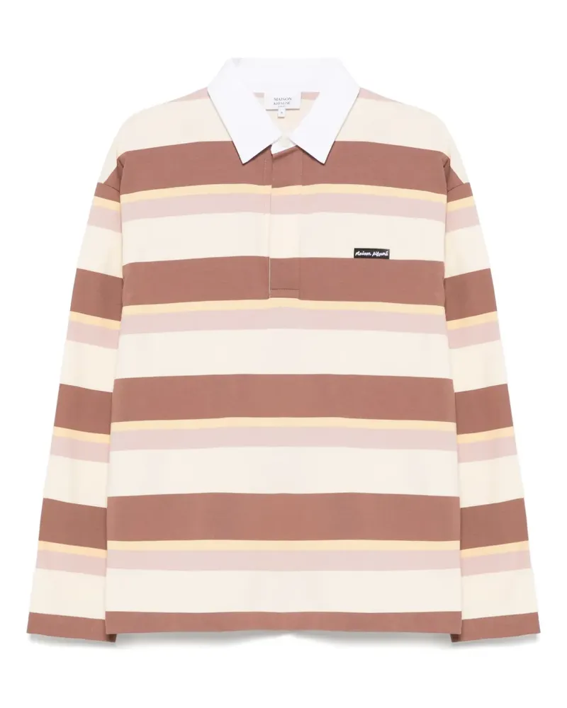 Kitsuné Gestreiftes Poloshirt - Braun Braun