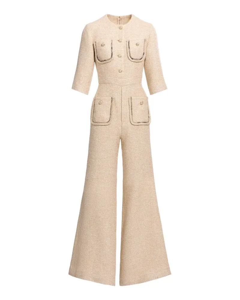 Elie Saab Jumpsuit aus Tweed mit Python-Print - Nude Nude