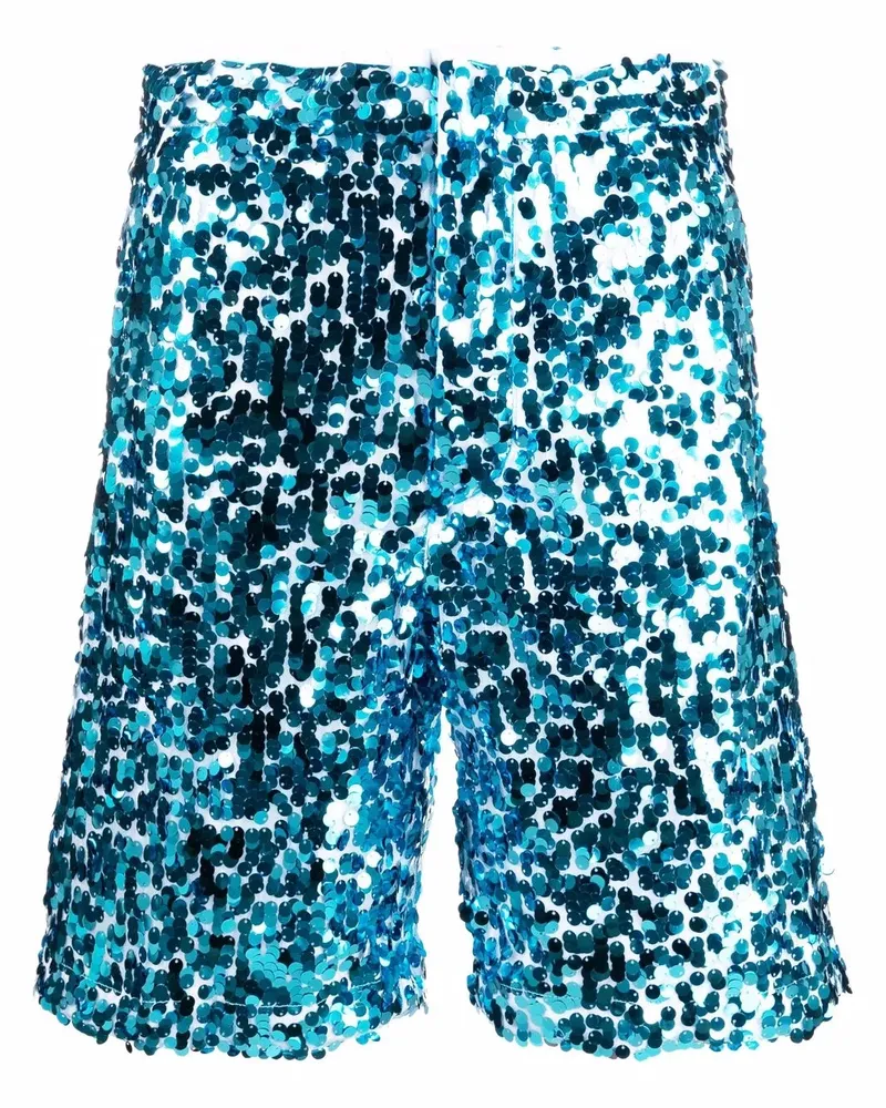 PLAN C Bermudas mit Pailletten - Blau Blau