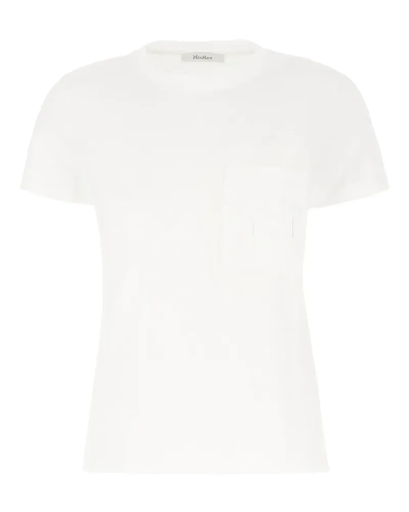 Max Mara T-Shirt mit Logo-Stickerei - Weiß Weiß