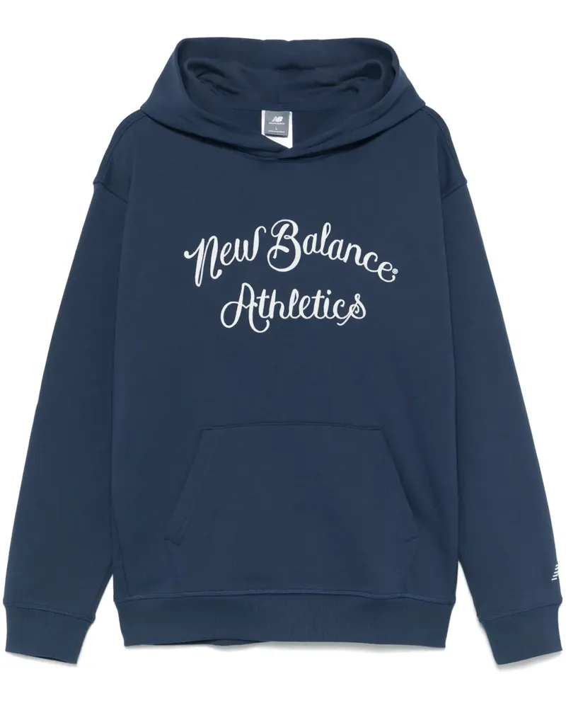 New Balance Hoodie mit Logo-Stickerei - Blau Blau
