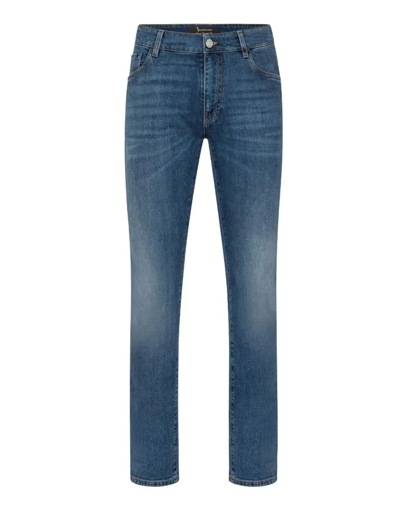 Billionaire logo-patch straight-cut jeans - Blau Blau