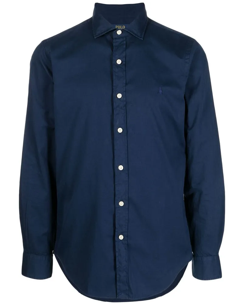 Ralph Lauren Leinenhemd mit Logo-Stickerei - Blau Blau