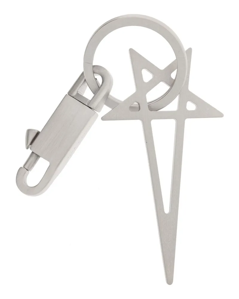 Rick Owens Pentagram Schlüsselanhänger - Silber Silber