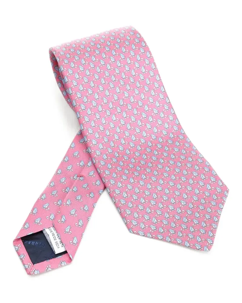 Ferragamo patterned silk tie - Rosa Rosa