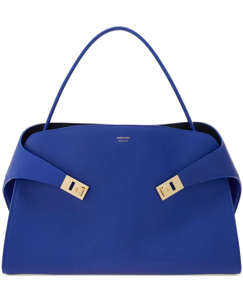 Ferragamo Strukturierte Hug Handtasche - Blau Blau