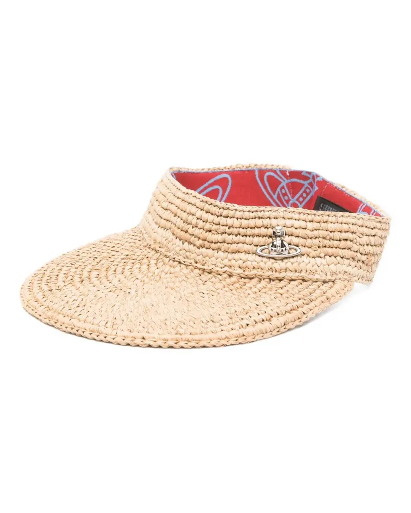 Vivienne Westwood Orb raffia visor - Nude Nude