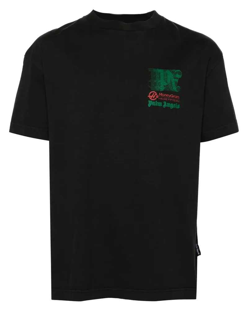 Palm Angels x MoneyGram Haas F1 T-Shirt - Schwarz Schwarz