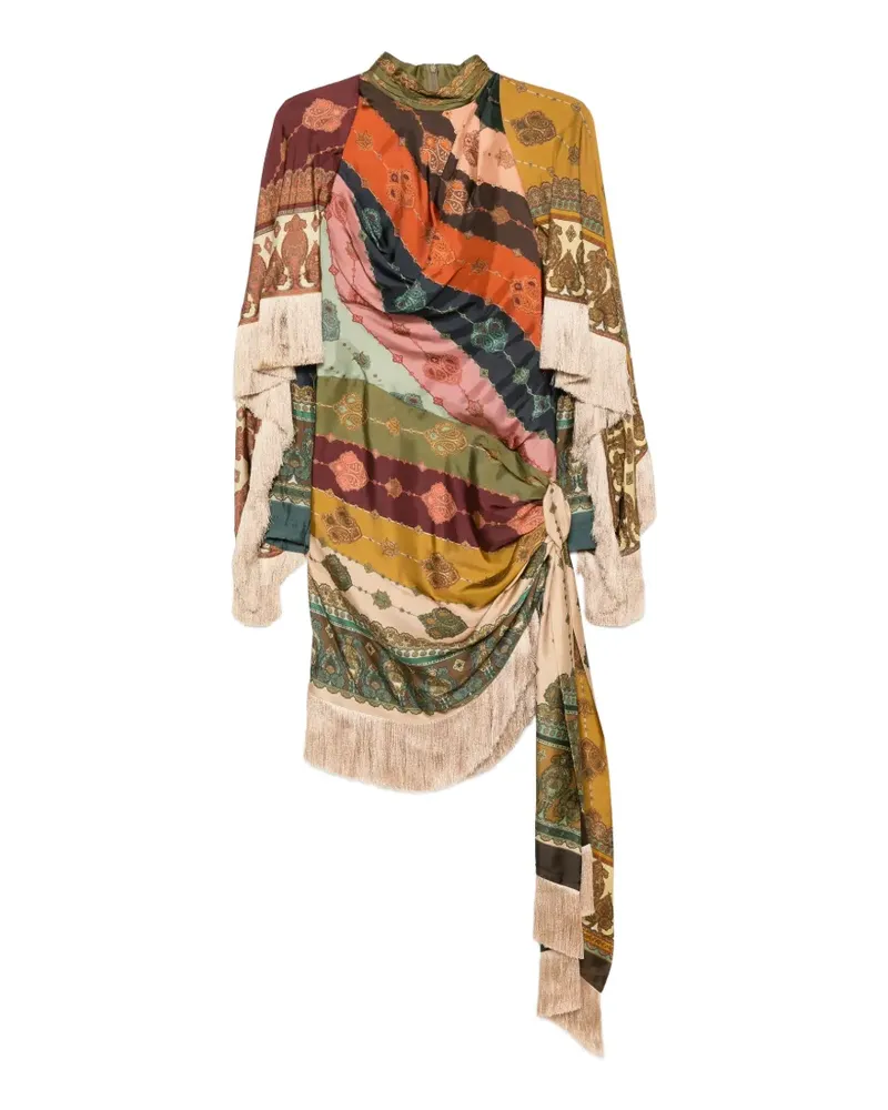 Zimmermann Valiant Minikleid mit Fransen - Braun Braun