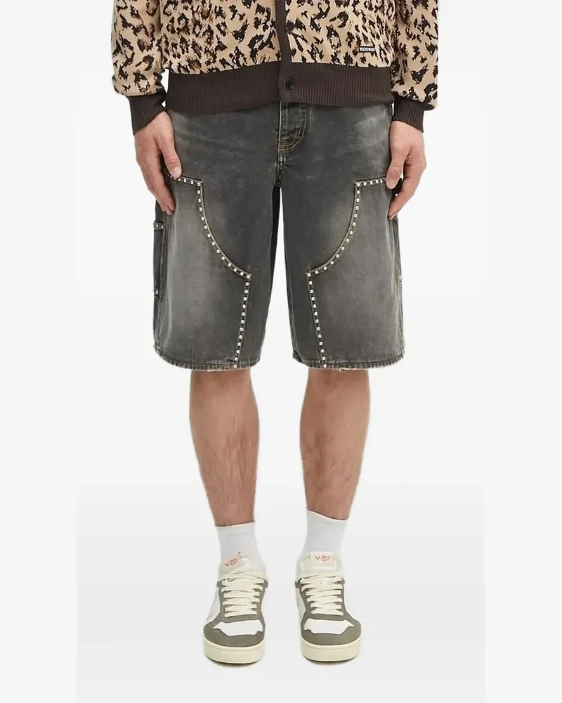 BAPE Jeans-Shorts mit Nieten - Schwarz Schwarz