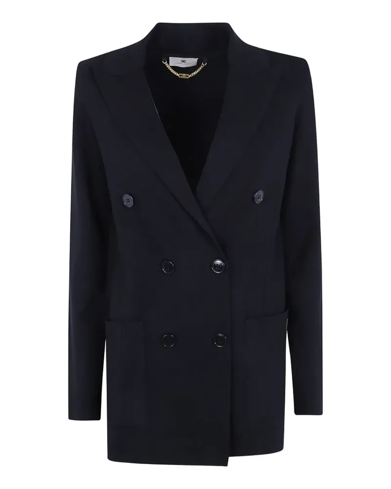 Elisabetta Franchi double-breasted knit blazer - Schwarz Schwarz