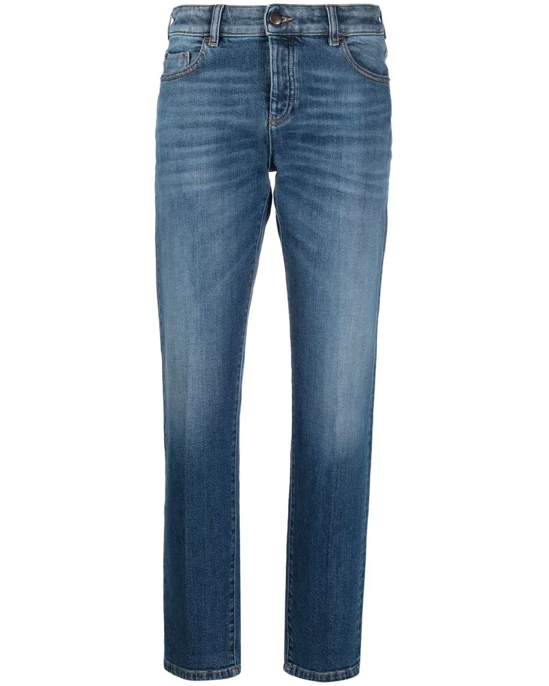 Emporio Armani Halbhohe Straight-Leg-Jeans Blau