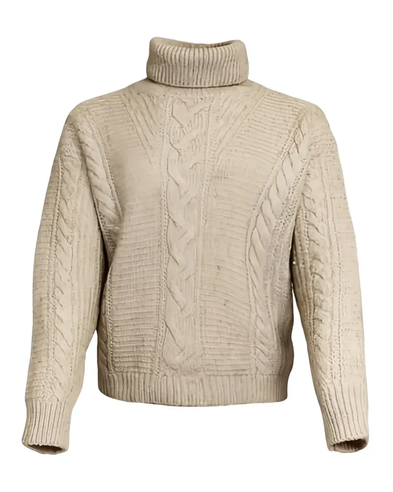Max Mara Finger Rollkragenpullover mit Zopfmuster - Nude Nude