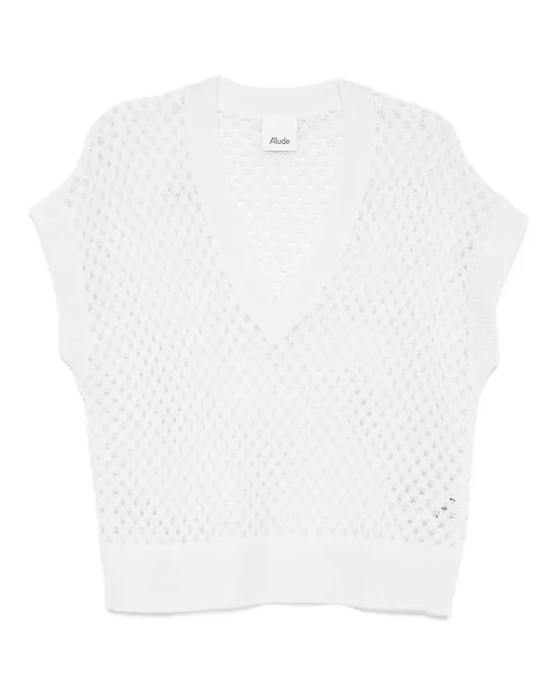 ALLUDE V-neck vest - Weiß Weiß