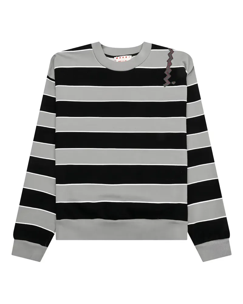 Marni Gestreiftes Sweatshirt mit Logo - Grau Grau