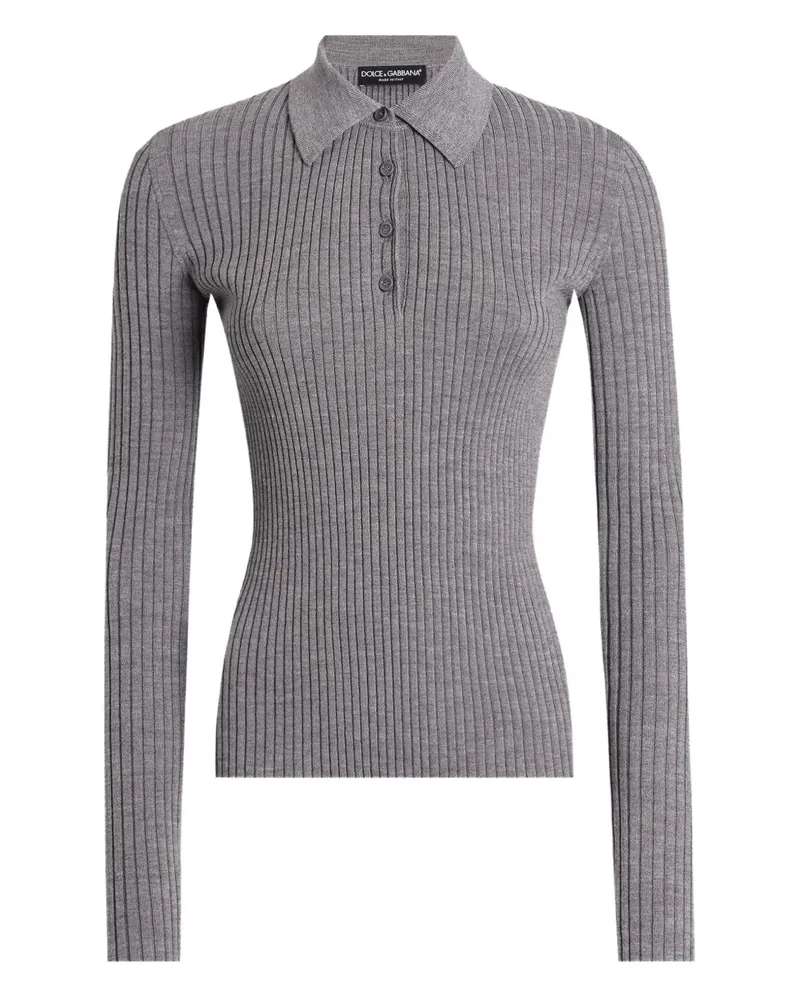 Dolce & Gabbana Geripptes Poloshirt - Grau Grau