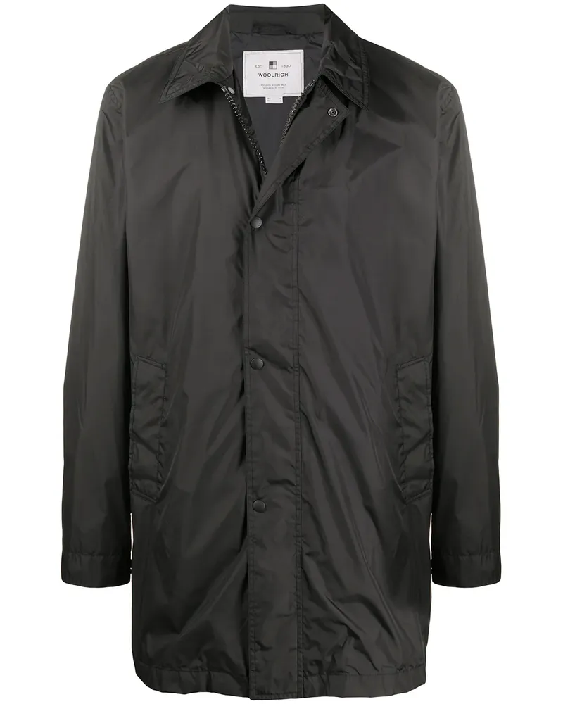 Woolrich Einreihiger Mantel - Schwarz Schwarz