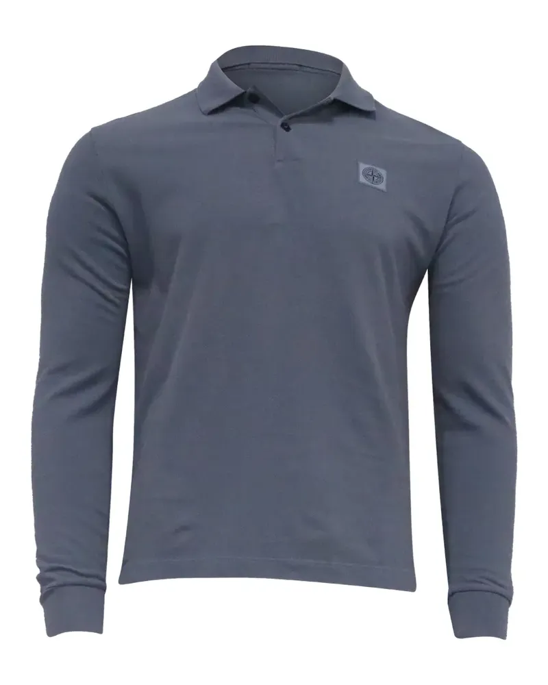 Stone Island long-sleeve button polo shirt - Blau Blau