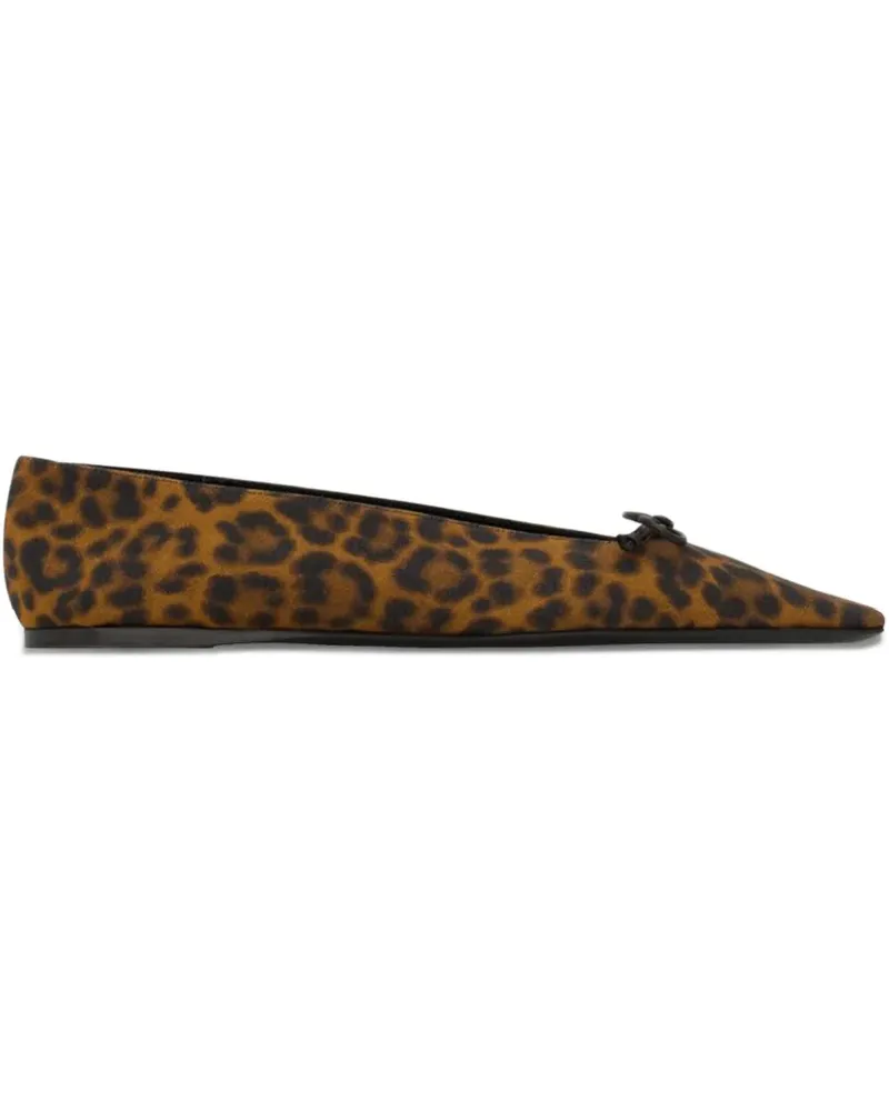 Saint Laurent Poppy Ballerinas mit Leoparden-Print - Braun Braun