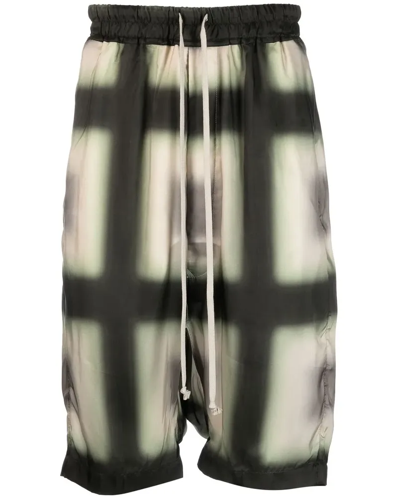 Rick Owens Knielange Shorts mit Karomuster - Grün Grün