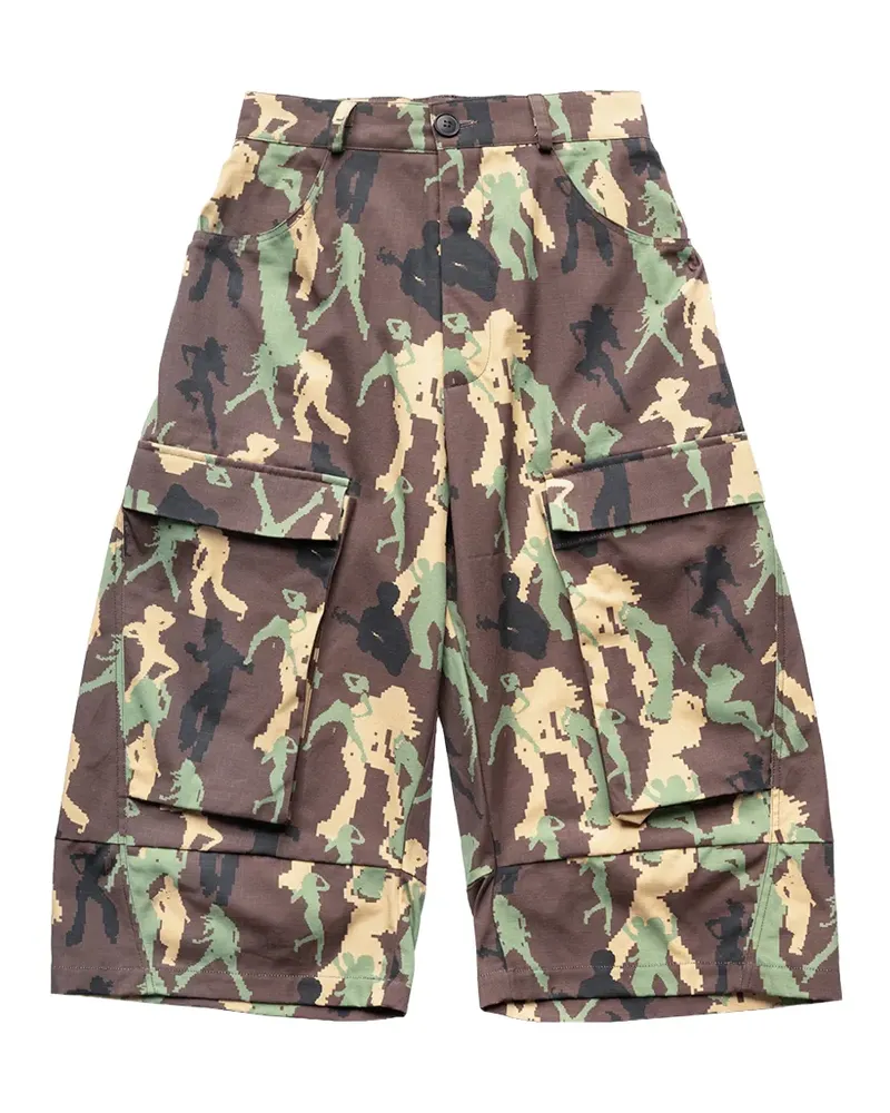 Spencer Badu Cargo-Shorts mit Camouflage-Print - Braun Braun