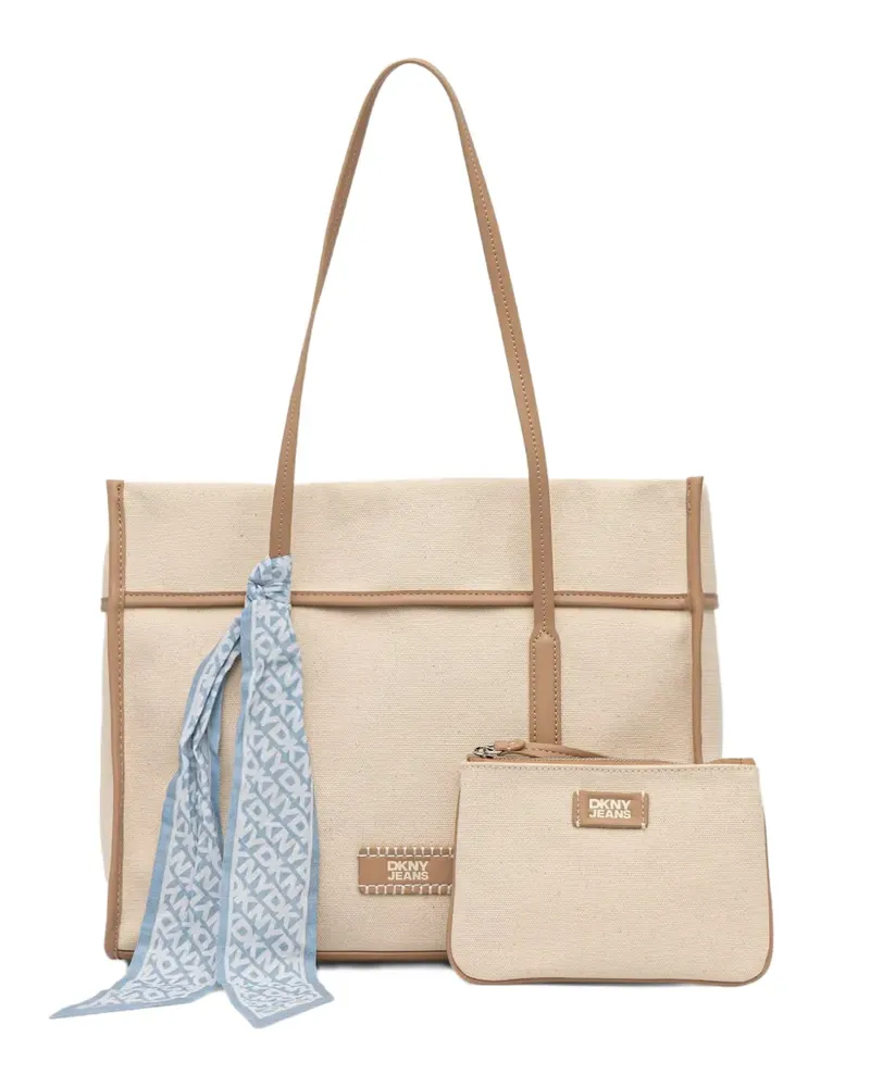 DKNY Dallas Tote Bag mit Logo-Patch - Nude Nude