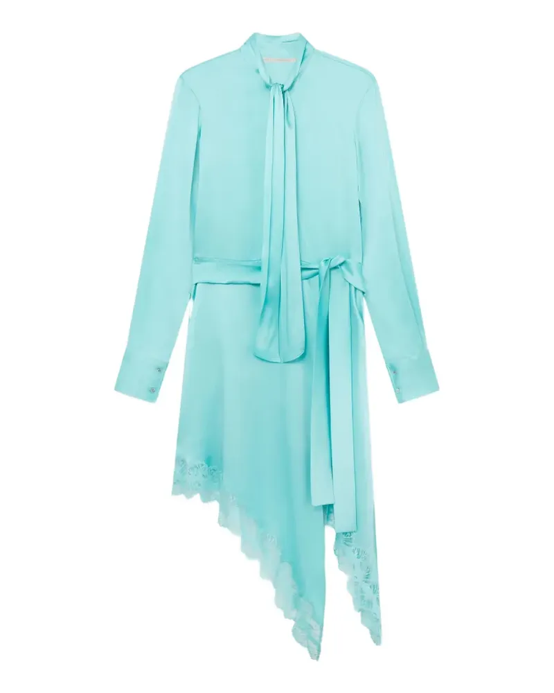 Stella McCartney Satinkleid mit Spitzenborten - Blau Blau
