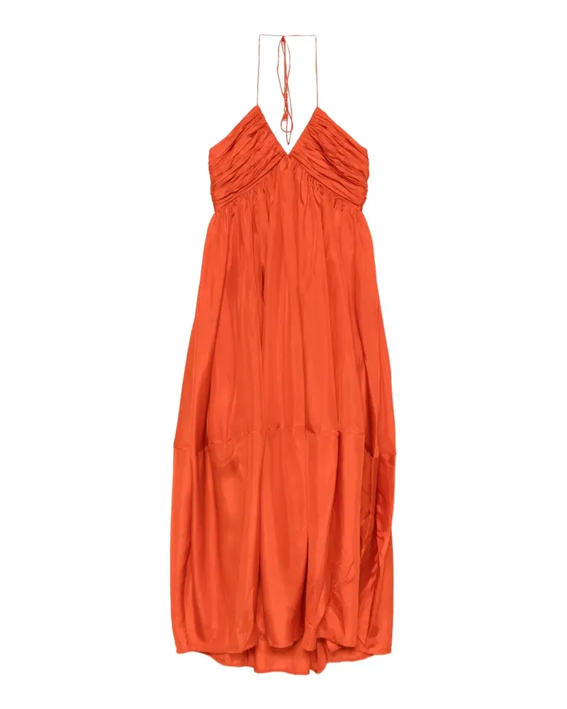 Zimmermann Mahon ruched halterneck maxi dress - Orange Orange