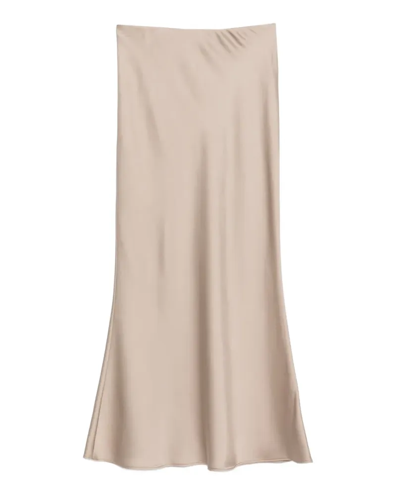 D.EXTERIOR satin-finish flared midi skirt - Nude Nude