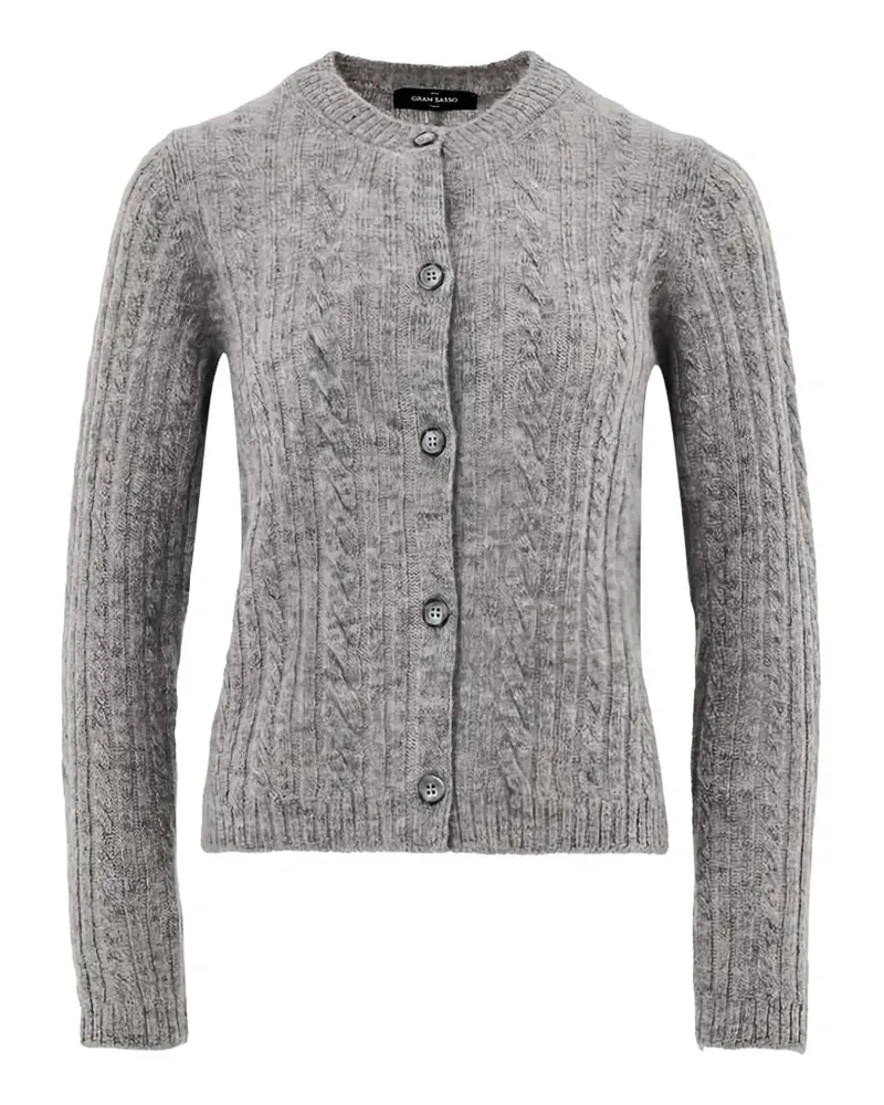 Gran Sasso Cardigan mit Zopfmuster - Grau Grau