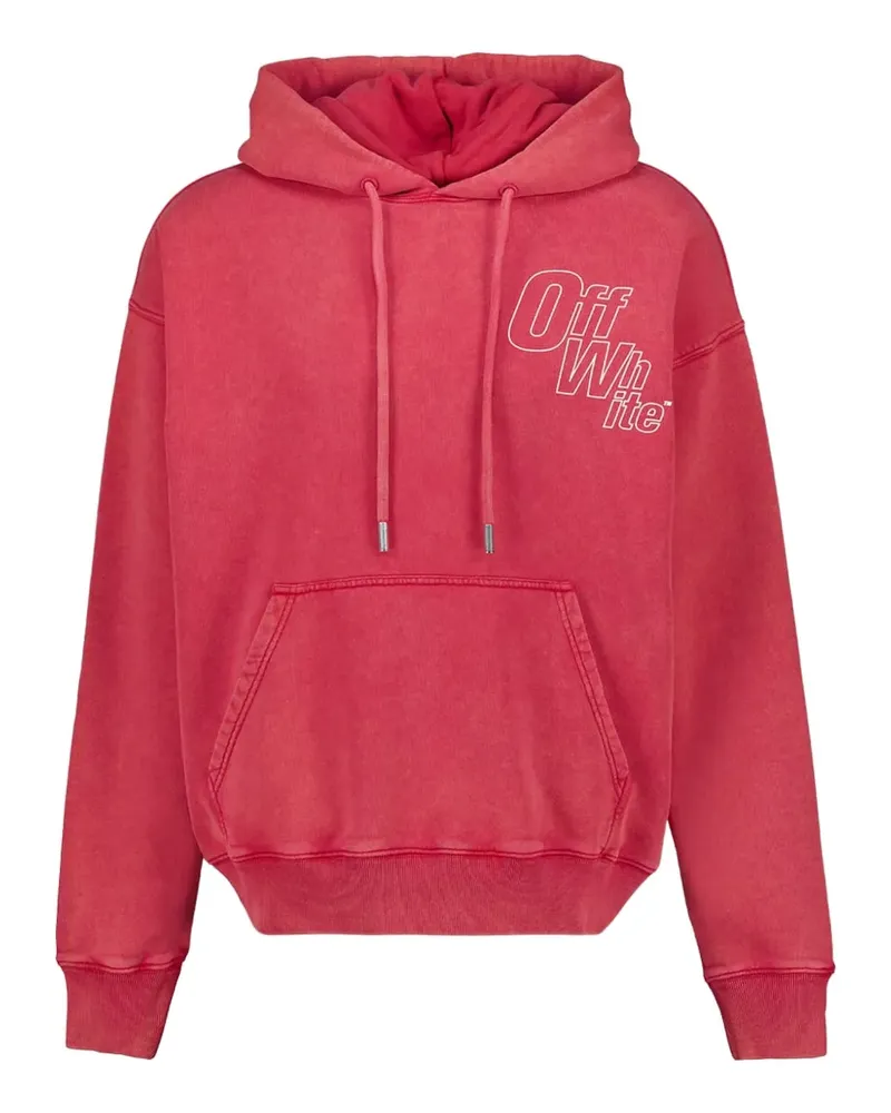 OFF-WHITE logo-print hoodie - Rot Rot