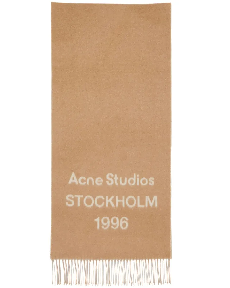 Acne Studios Schal mit Logo-Print - Braun Braun
