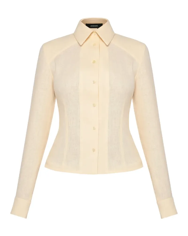 ANOUKI button-down long-sleeve shirt - Nude Nude
