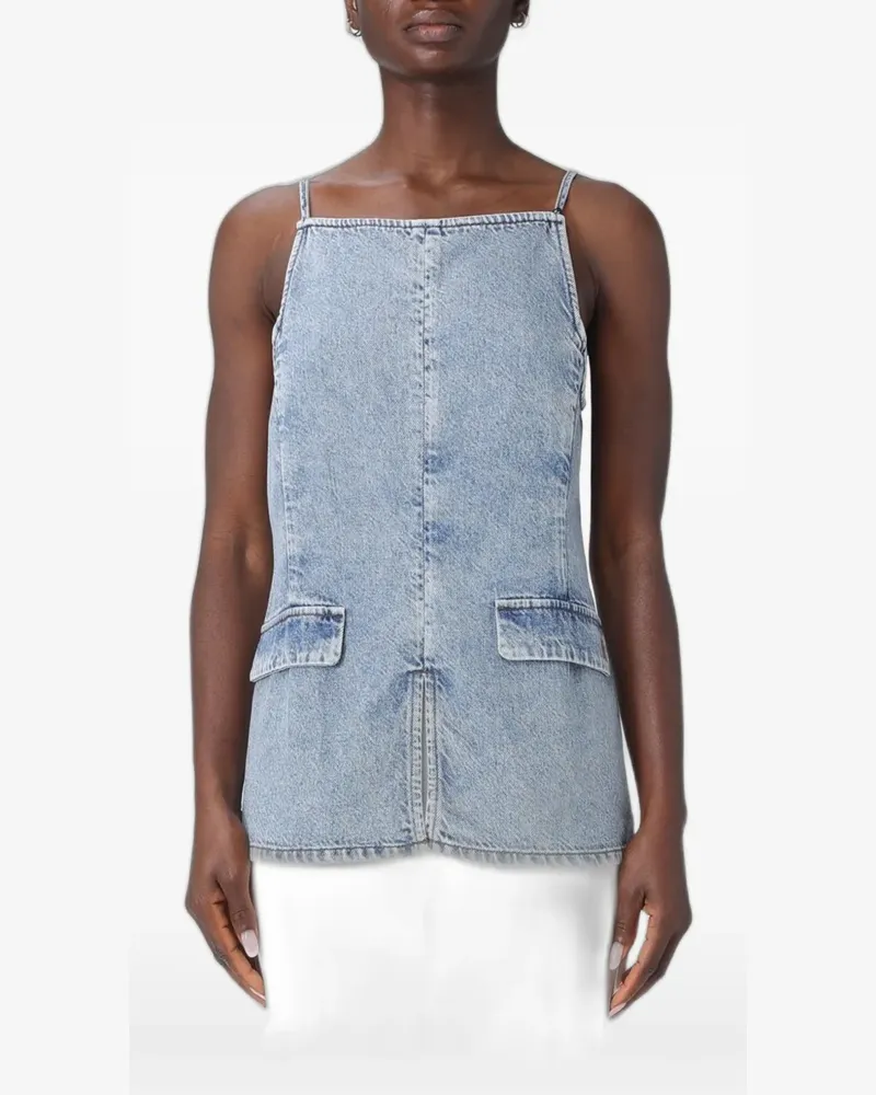 Emporio Armani open-back denim top - Blau Blau