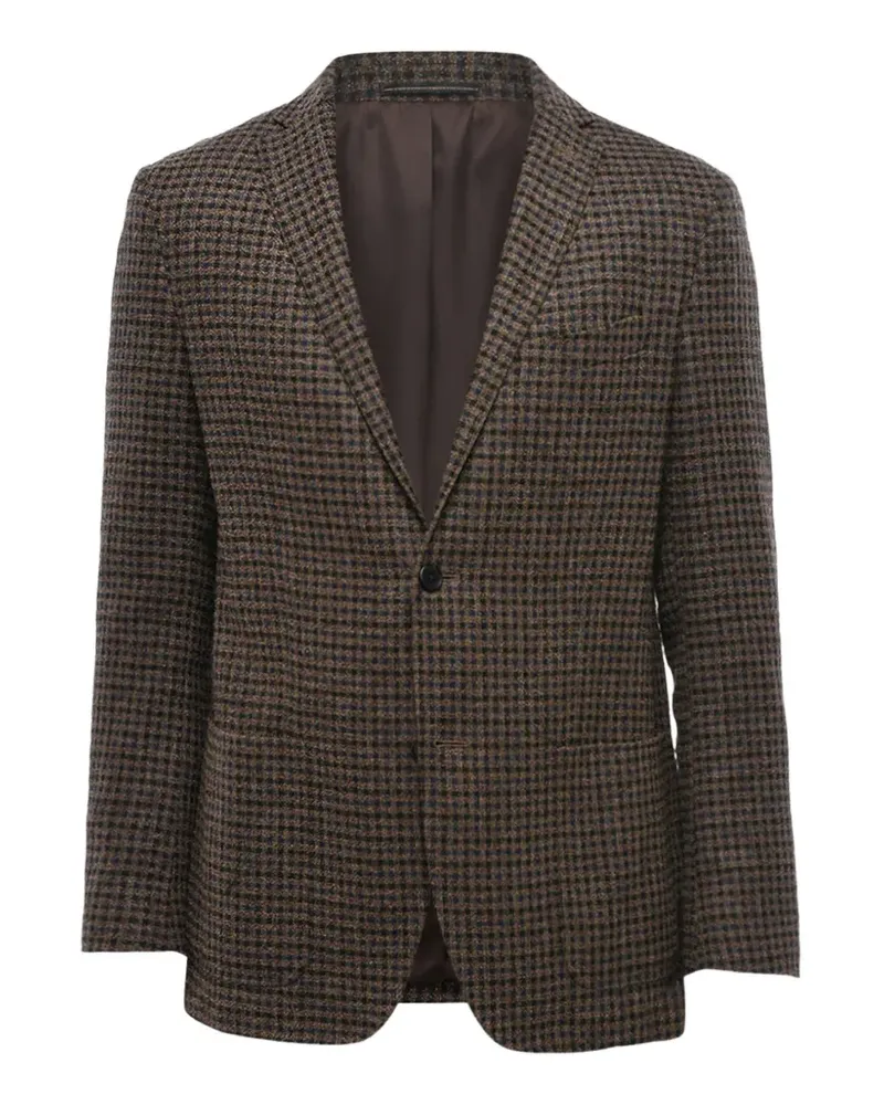 Corneliani check-pattern single-breasted blazer - Braun Braun