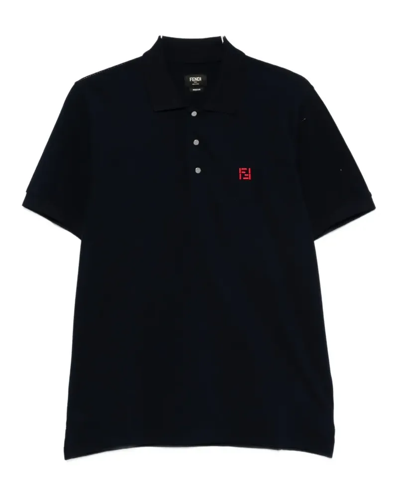 Fendi FF-embroidered polo shirt - Blau Blau