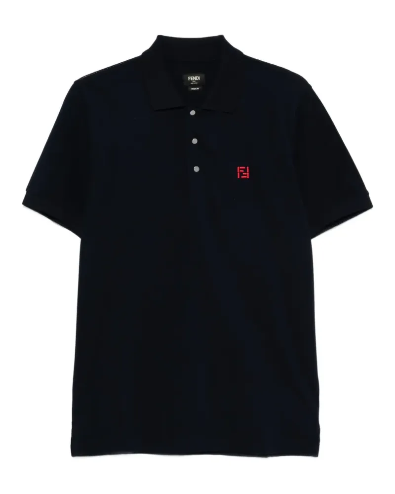 Fendi FF-embroidered polo shirt - Blau Blau