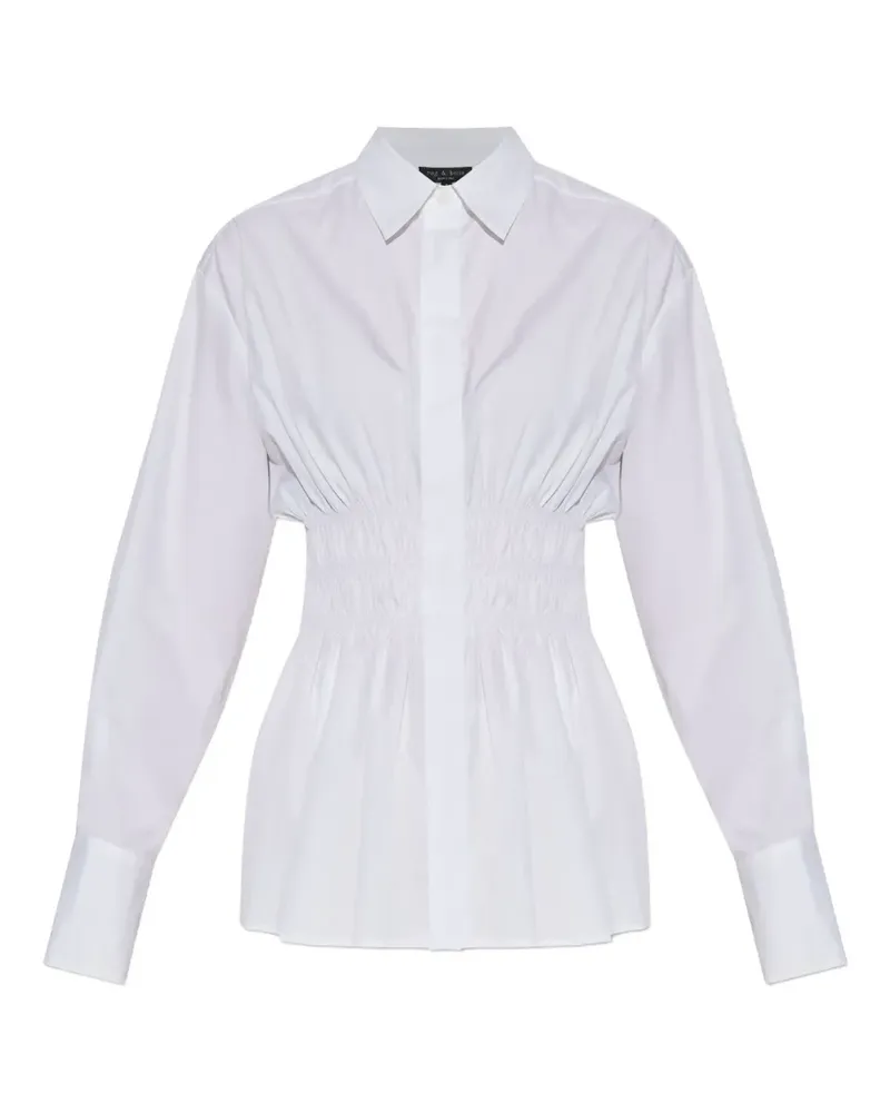 Rag & Bone Hemd mit gesmokter Taille - Weiß Weiß