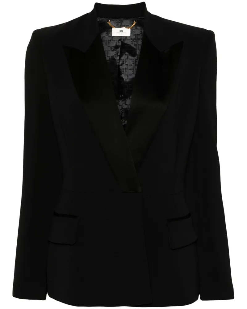 Elisabetta Franchi Doppelreihige Kreppjacke - Schwarz Schwarz