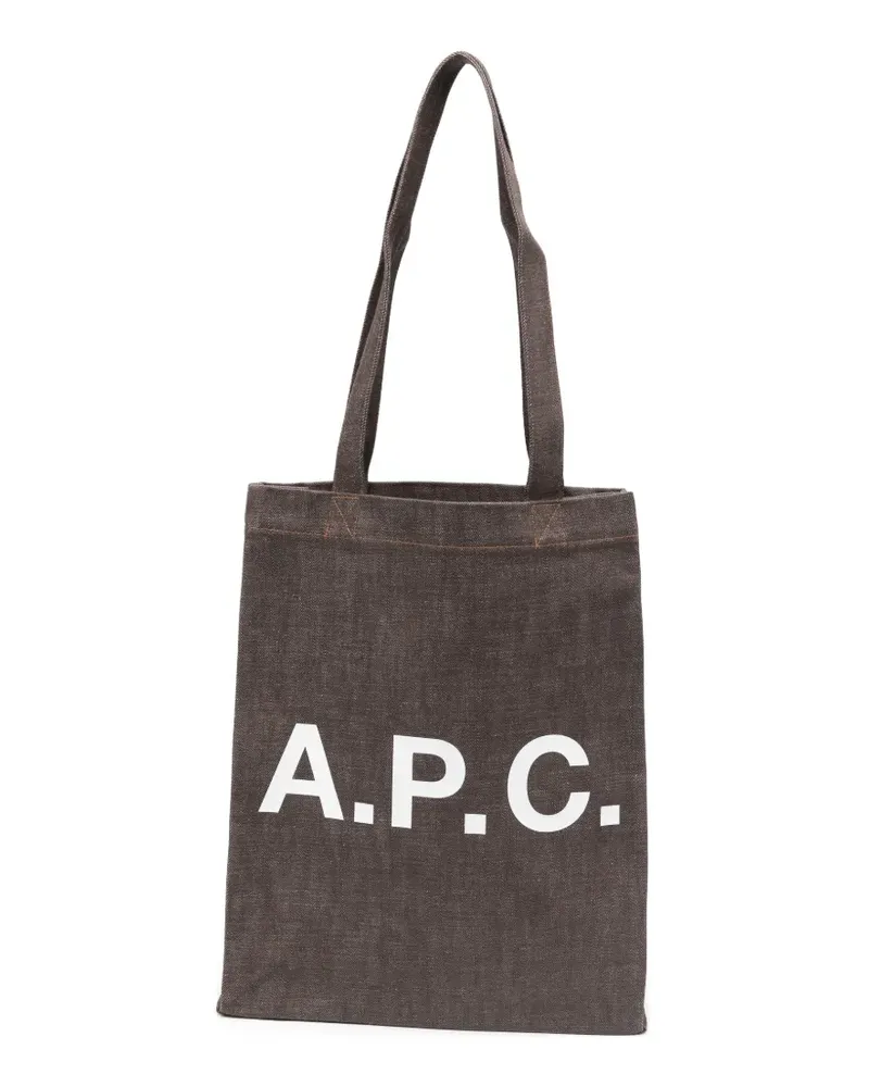 A.P.C. Lou Tote Bag mit Logo - Braun Braun