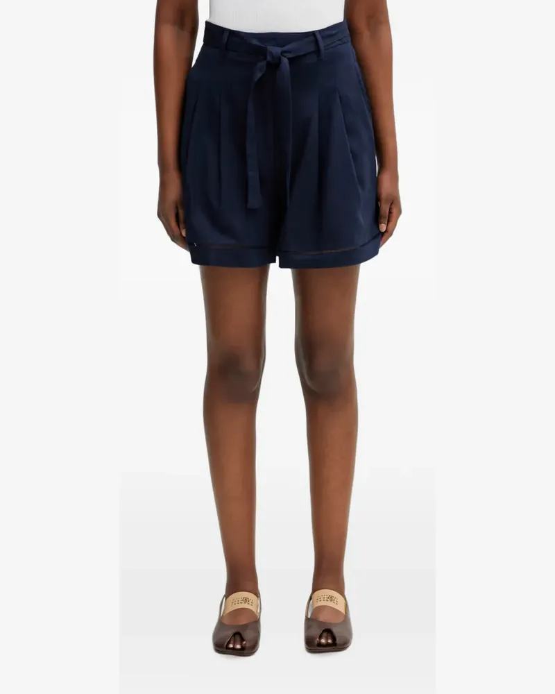 Lacoste Bundfaltenshorts mit Gürtel - Blau Blau