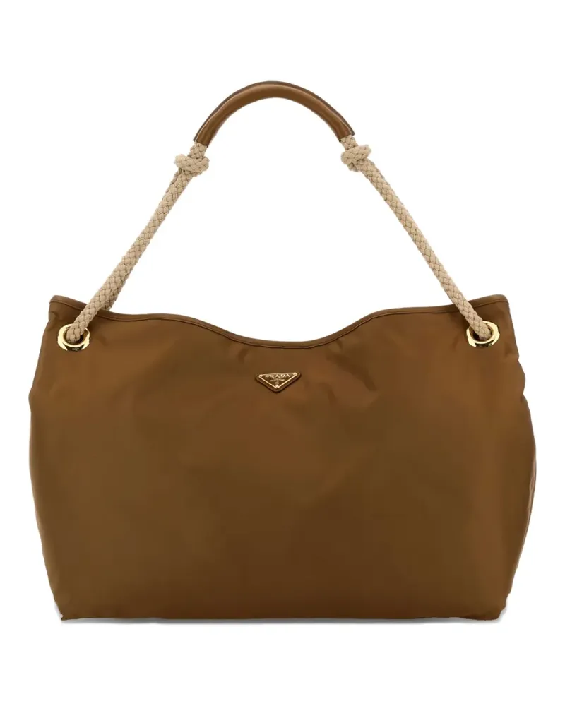 Prada Großer Re-Nylon Mariner Tote Bag mit Kordelgriff - Braun Braun