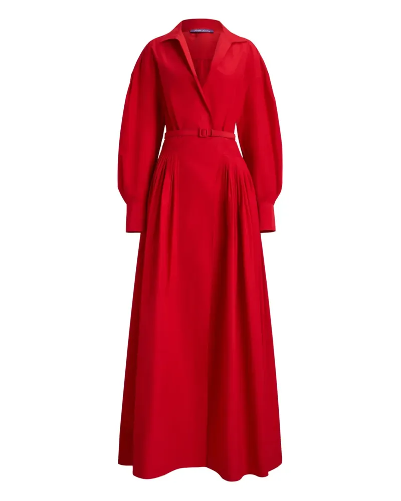Ralph Lauren Daley Maxikleid mit spitzem Kragen - Rot Rot