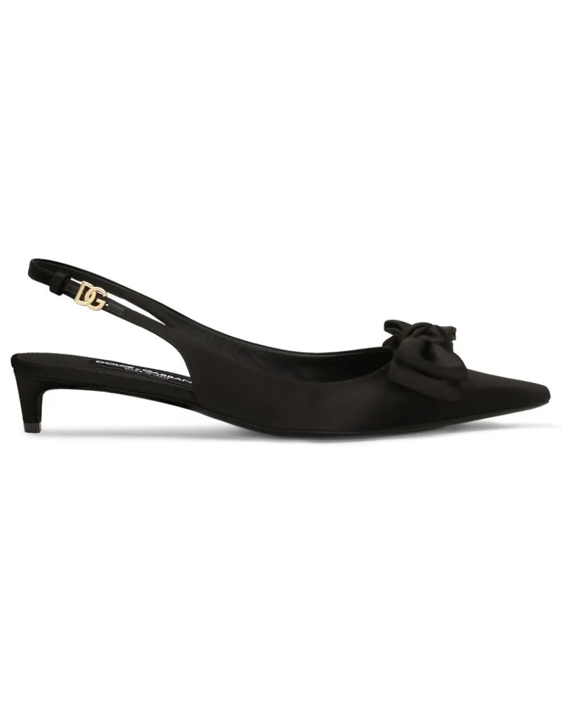 Dolce & Gabbana Slingback-Pumps mit Schleife 30mm - Schwarz Schwarz