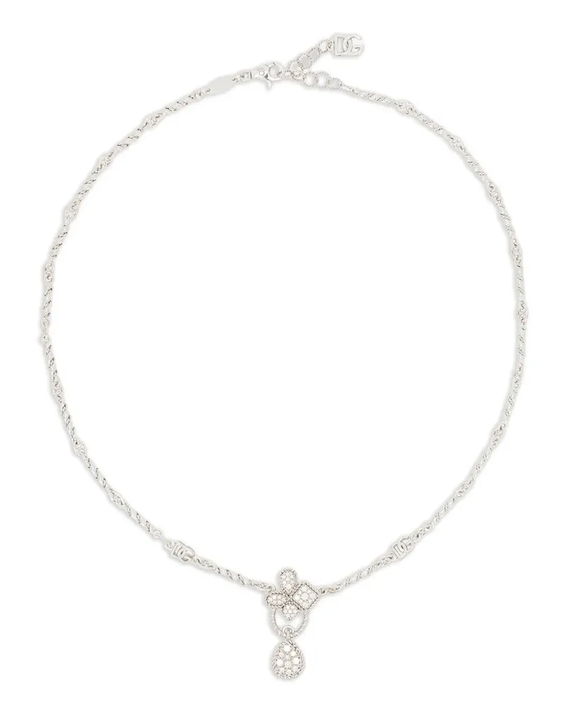 Dolce & Gabbana 18kt Easy Weißgoldhalskette mit Diamanten - Silber Silber