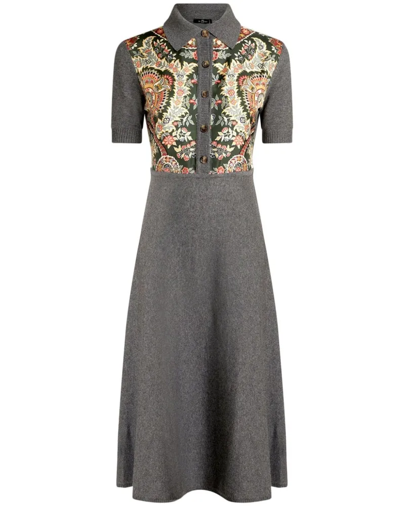 Etro Kleid mit Paisley-Print Grau