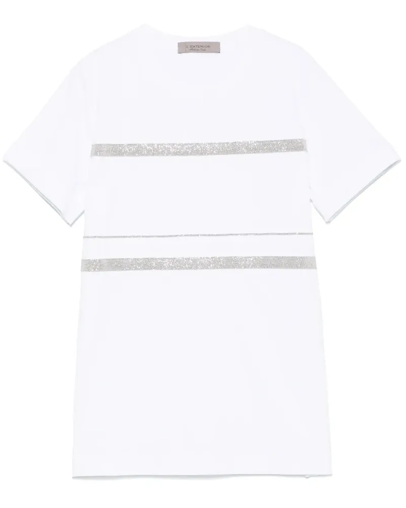 D.EXTERIOR T-Shirt mit Monili-Detail - Weiß Weiß