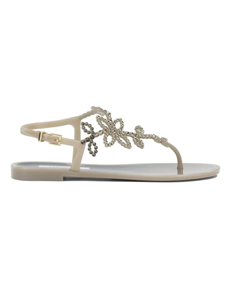 Menghi crystal-embellished floral sandals - Nude Nude
